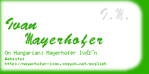 ivan mayerhofer business card